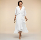 MARTA™ | VESTIDO DE GASA CON ESCOTE EN V