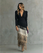 CAMILLA™ | ELEGANTE VESTIDO MIDI CON MANGAS CON FLECOS