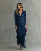 CAMILLA™ | ELEGANTE VESTIDO MIDI CON MANGAS CON FLECOS