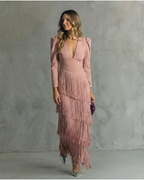 CAMILLA™ | ELEGANTE VESTIDO MIDI CON MANGAS CON FLECOS