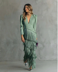 CAMILLA™ | ELEGANTE VESTIDO MIDI CON MANGAS CON FLECOS
