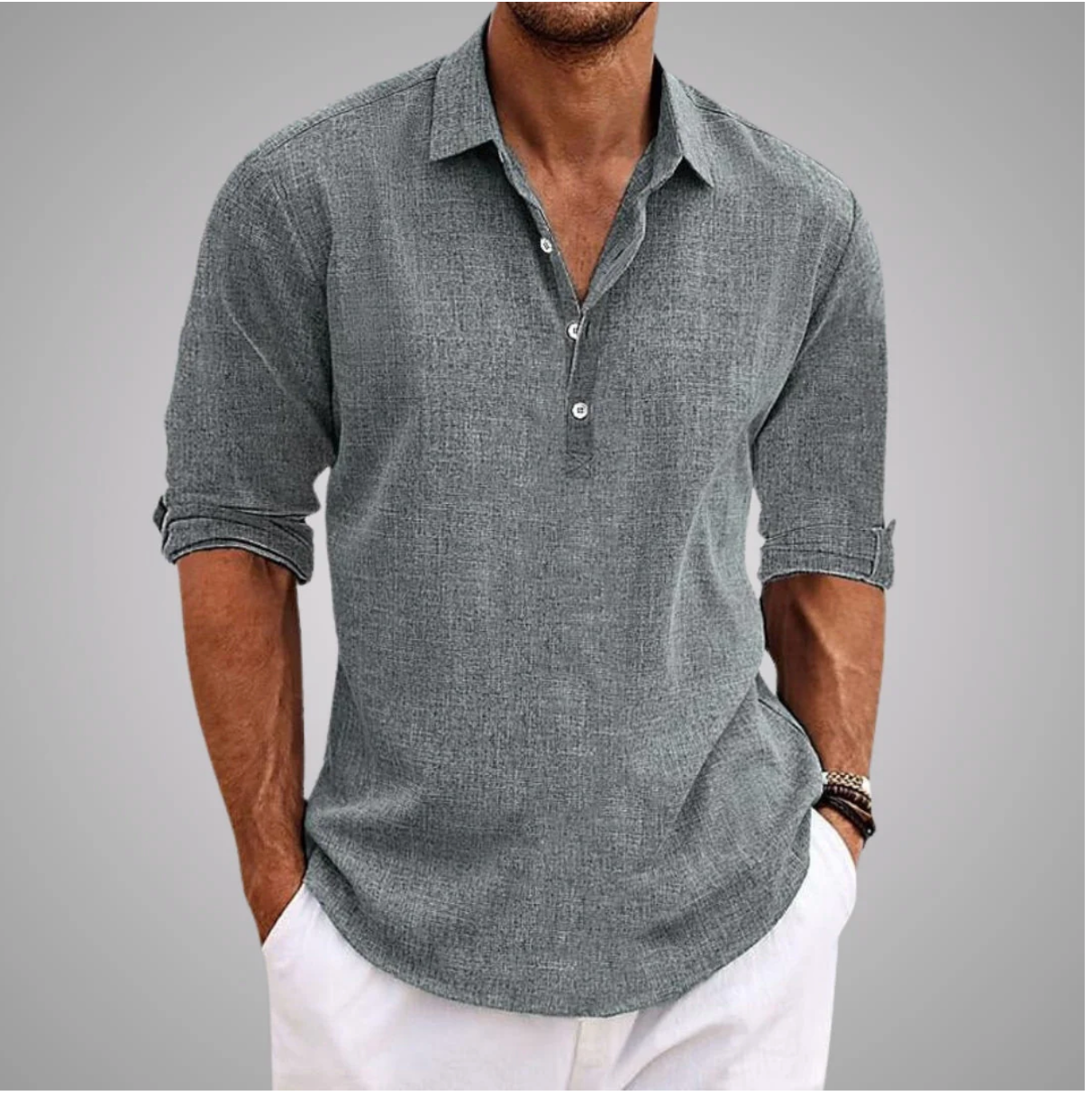 Camisa informal de lino
