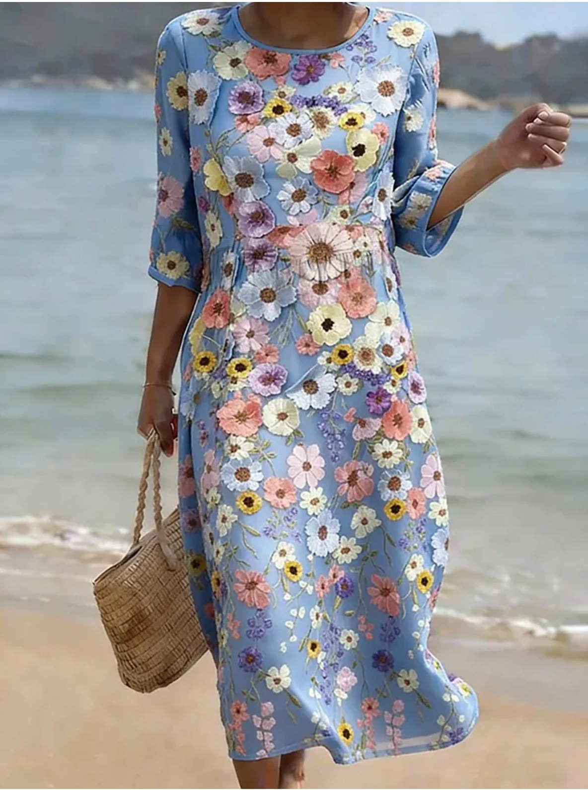 Monica| Vestido midi con estampado floral
