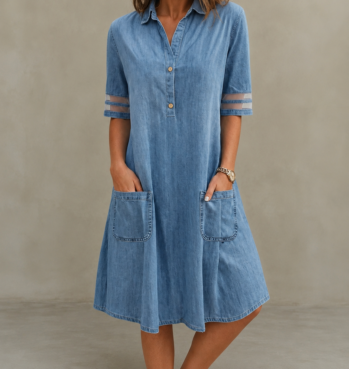 Vestido vaquero que realza la figura