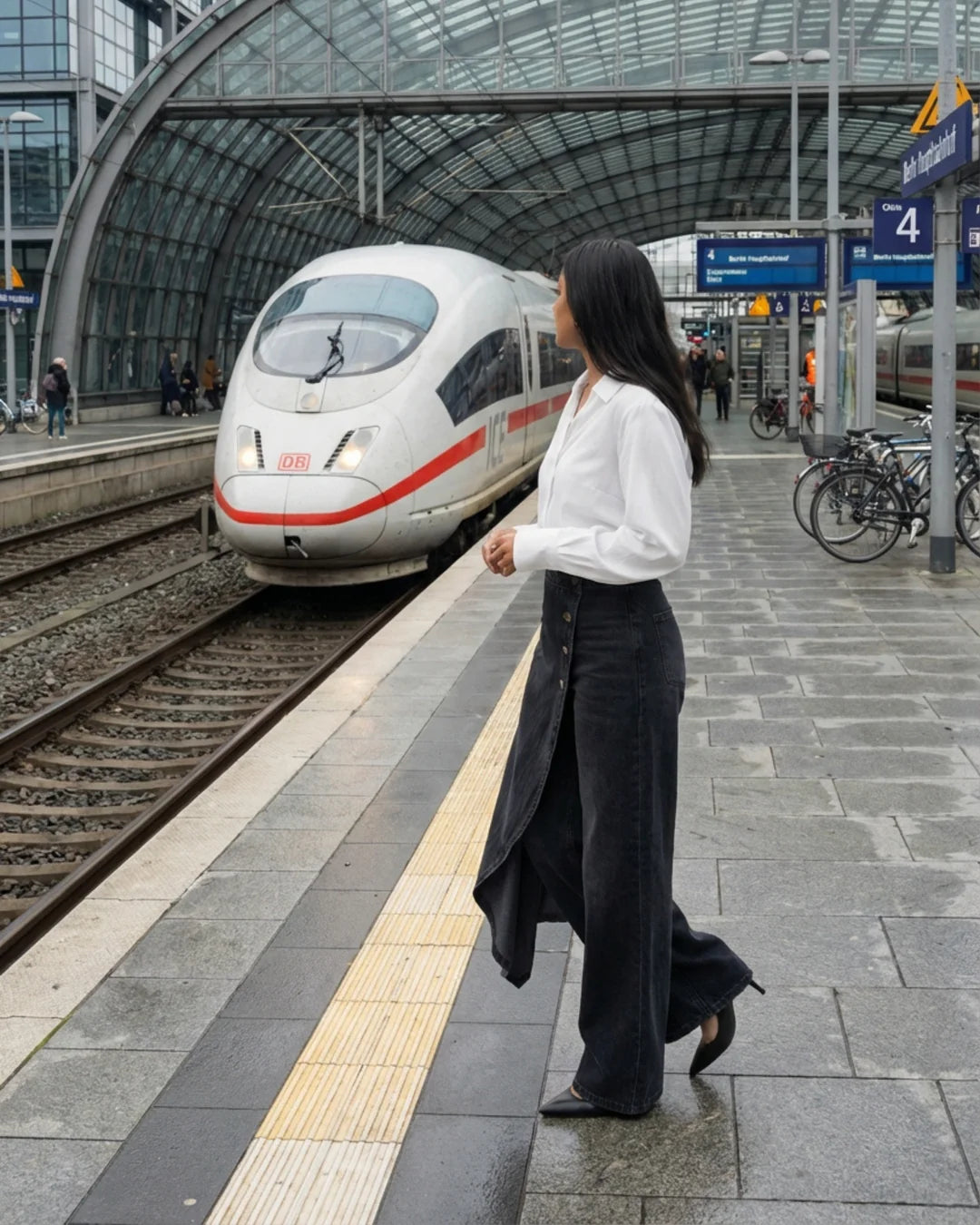 Pantalones vaqueros cruzados